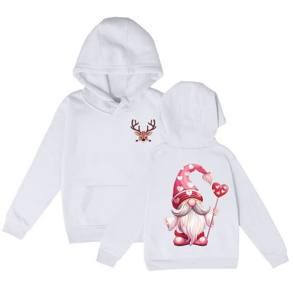 WEAIXIMIUNG Christmas Sweatshirt Girl's Hoodie Long Sleeve Soft Sweatshirt Christmas Printed Hoody Kids Cute Pullovers Top Clothes for Girls 130