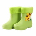 thumbnail image 1 of WEAIXIMIUNG Christmas Toddlers Children Rain Shoes Boys and Girls Water Shoes Giraffe Cartoon Character Rain Shoes with Warm Inner 19, 1 of 6