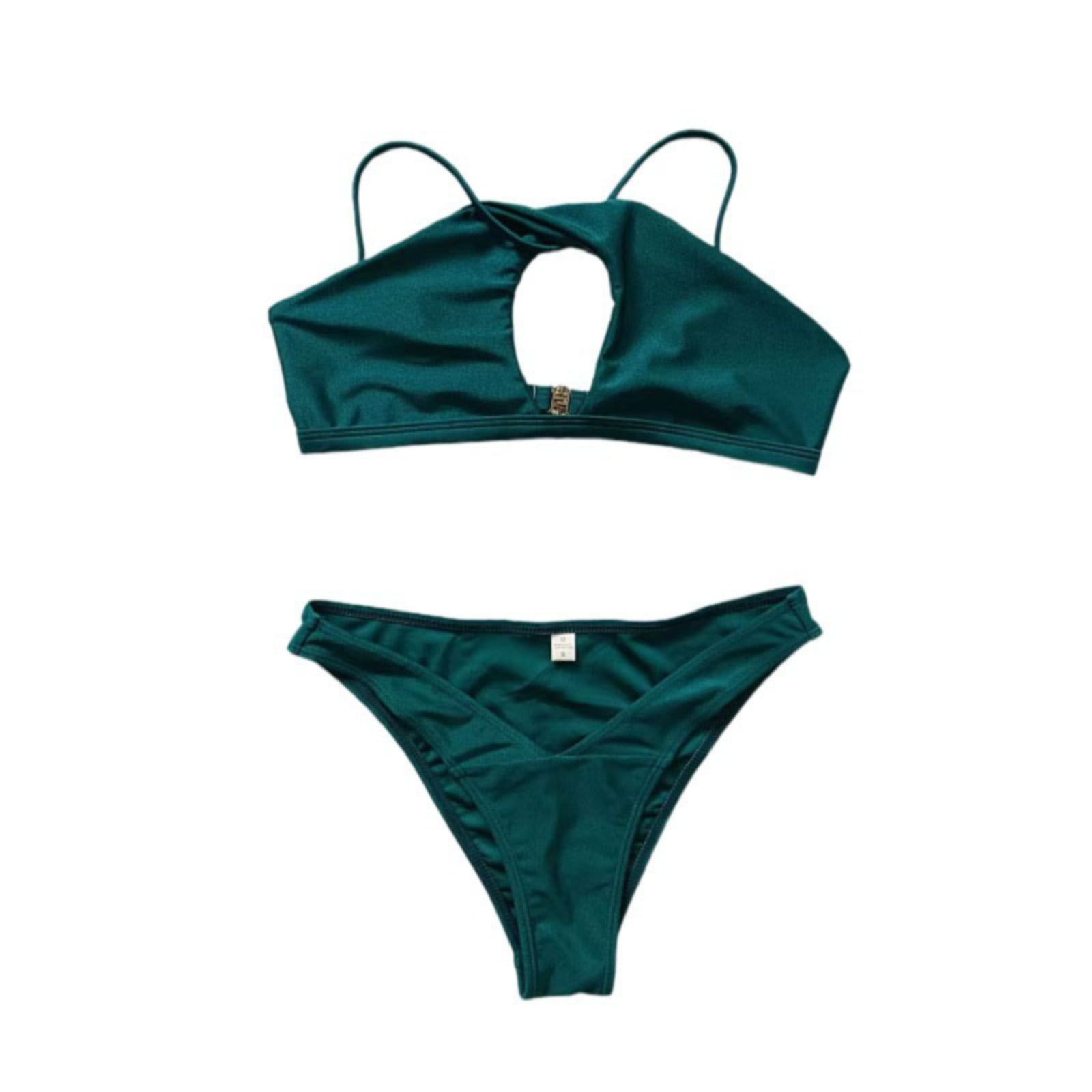 WEAIXIMIUNG Cute Bikinis Full Coverage Bottoms Bikini European American Women's Solid Color Two