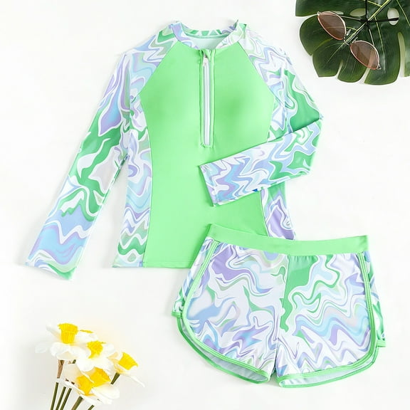 WEAIXIMIUNG Girls Swimsuits Size 12-14 New Hot Spring Children's Separate Swimsuit Cute Yoga Swimsuit For The Beach M