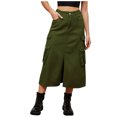 thumbnail image 1 of WEAIXIMIUNG Heavy Industry Drawstring Design Denim Cargo Skirt Skirt Skirts for Women Midi Length Plus Size Trendy 2025, 1 of 6