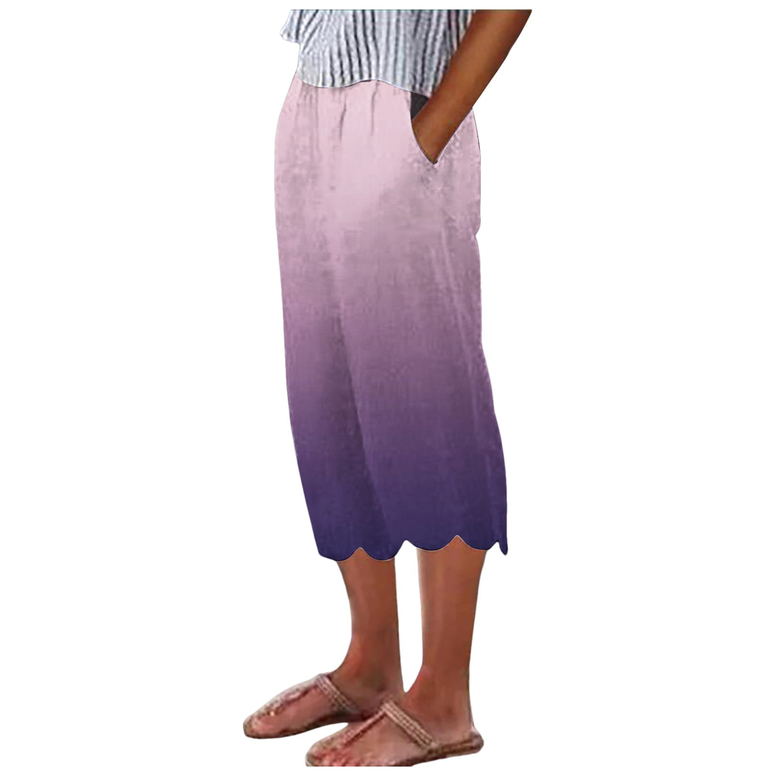 WEAIXIMIUNG Lightweight Summer Pants Women Womens Solid Color Pocket