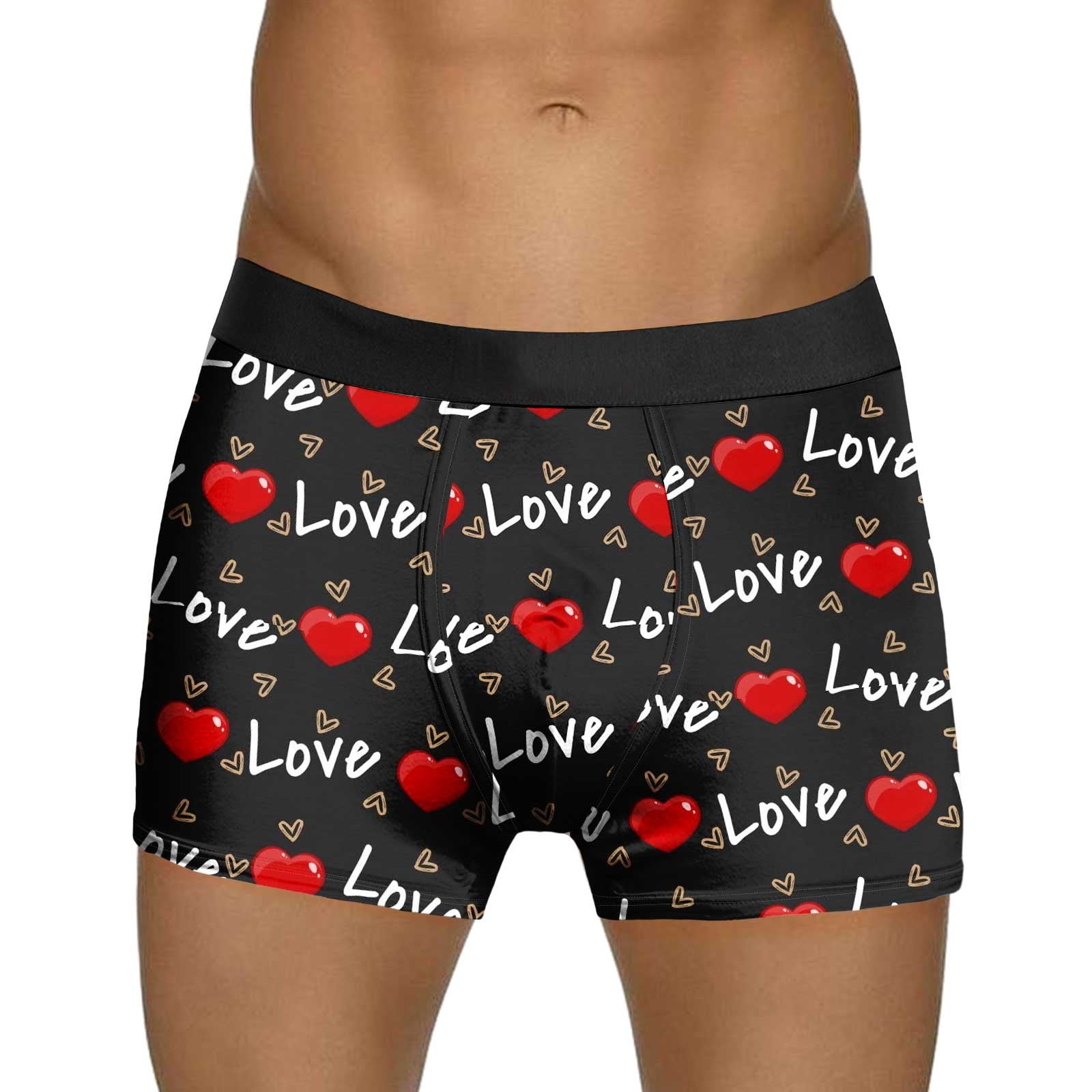 WEAIXIMIUNG Male Men's Underwear Boxer Brief Long Leg Mens Valentines