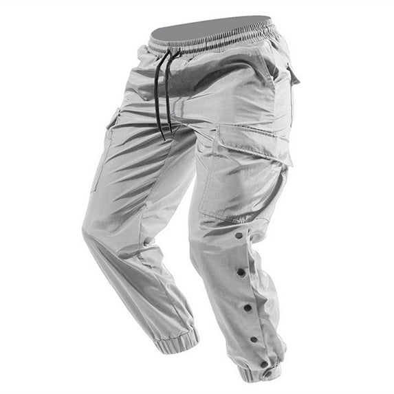 WEAIXIMIUNG Mens Cargo Pants Elastic Waist 44X30 Mens Hiking Pants Lightweight Cargo Pants Men Cotton Twill Stretch Relaxed Fit Flat Front Pant