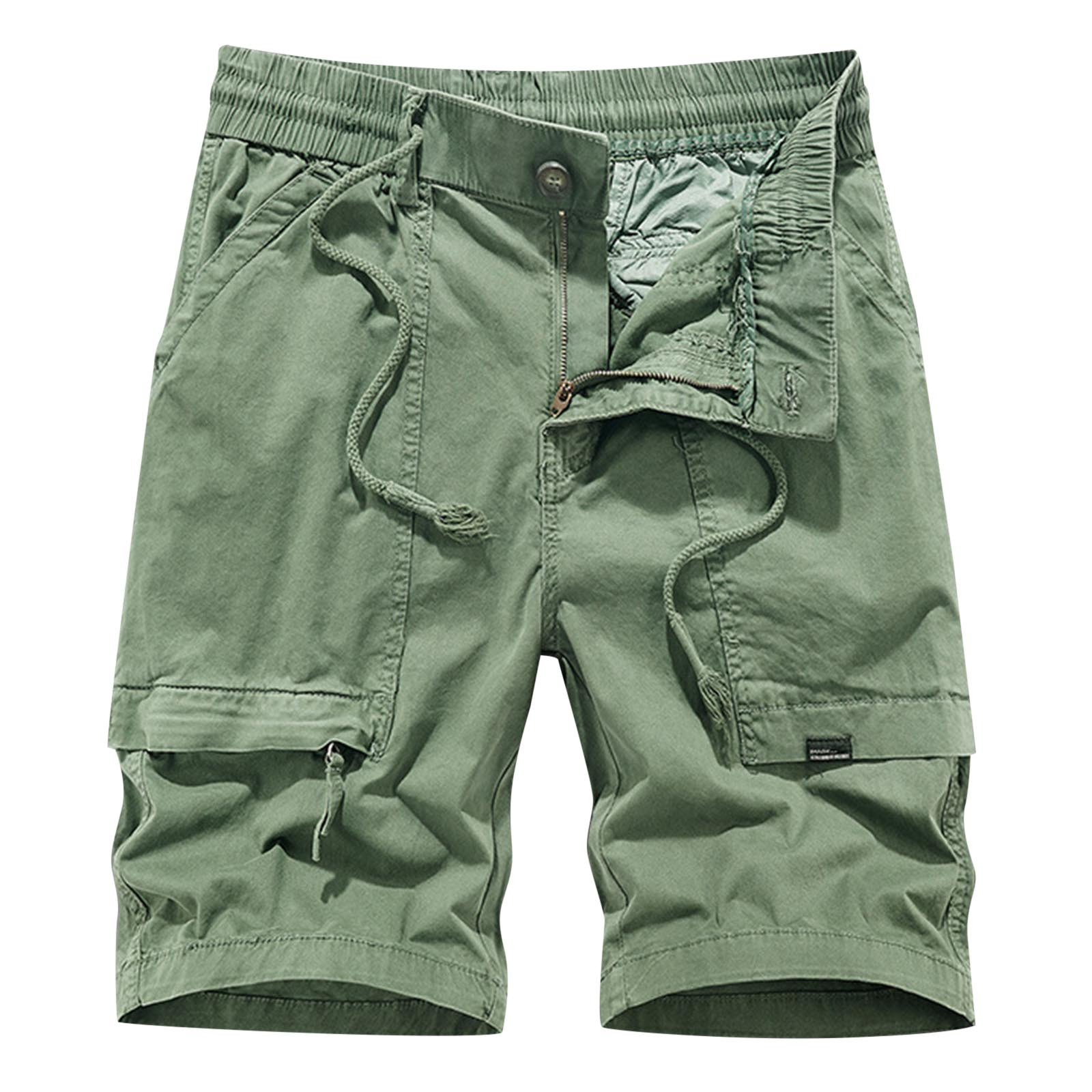 WEAIXIMIUNG Mens Cargo Pants Elastic Waist Mens Solid Color Personality