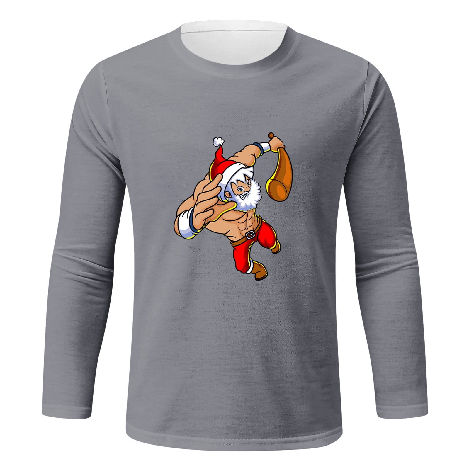 WEAIXIMIUNG Mens Christmas T Shirts Men's Christmas Long Sleeve T Shirt