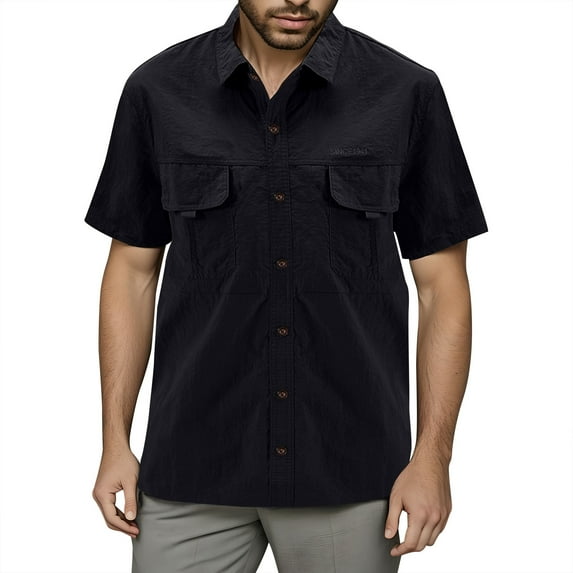 WEAIXIMIUNG Mens Long Sleeve Tee Shirts Pack Men's Fishing Shirts Short Sleeve Travel Work Shirts Summer Button Down Shirts for Men Mens Dress Shirts Big And Tall Long Sleeve