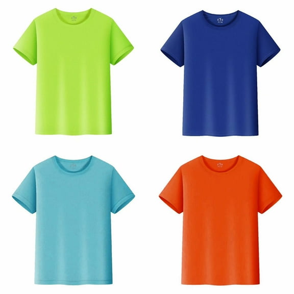 WEAIXIMIUNG T Shirt Kids T Shirts Short Sleeve Plain Tops Tees Boy & Girl Unisex Toddler Children Crew Neck T Shirt Multipiece M