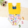 thumbnail image 1 of WEAIXIMIUNG Neon Two Piece Set Kids Toddler Girls Spring Summer Print Sleeveless Holiday Vest Shorts Beach Swimwear Swimsuit Clothes 4Y, 1 of 7