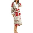 thumbnail image 1 of WEAIXIMIUNG Robes for Women Fuzzy Hearts Womens Elegant Casual Home Flannel Printed Cardigan Nightgown Home Wear Red XL, 1 of 5