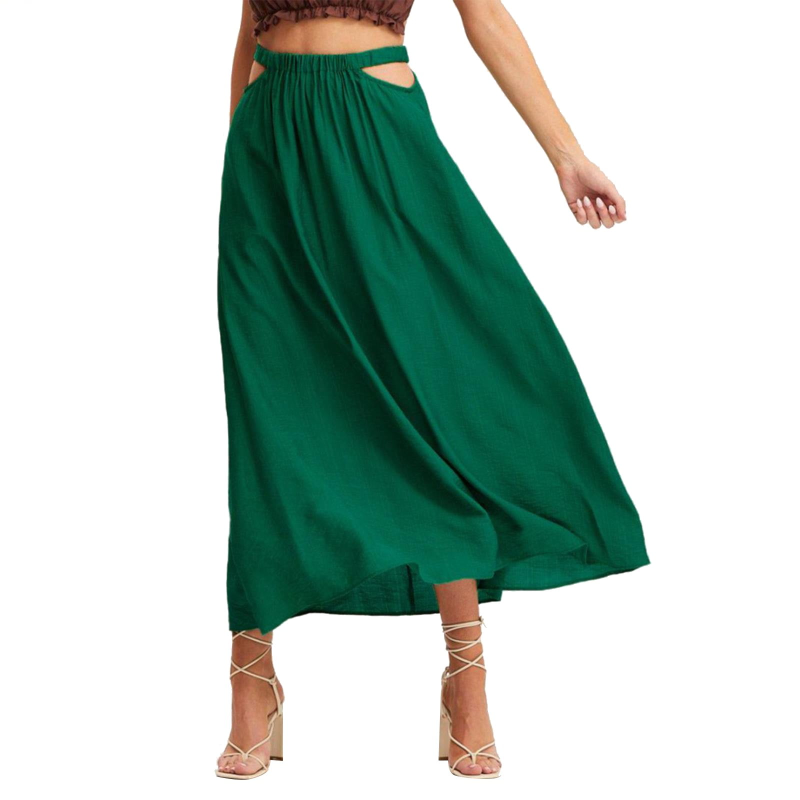 ★2024SS新作★WOOALONG★See-through long wrap skirt WEAIXIMIUNG Summer Women's Solid Color Chiffon Skirt Women's