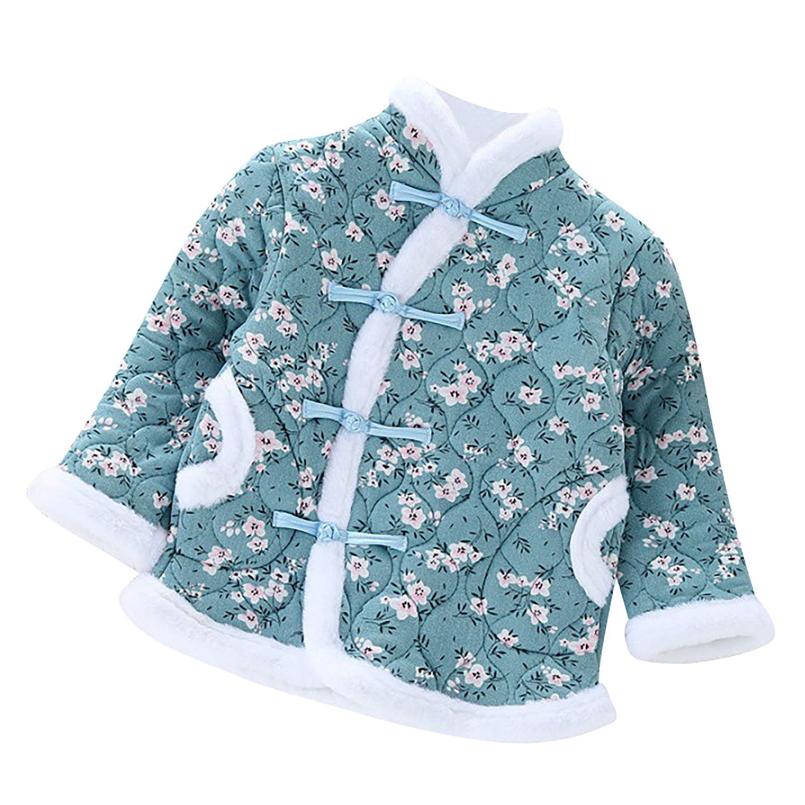 WEAIXIMIUNG Toddler Baby Girl Coat Fleece Quilted Chinese New Year Kids