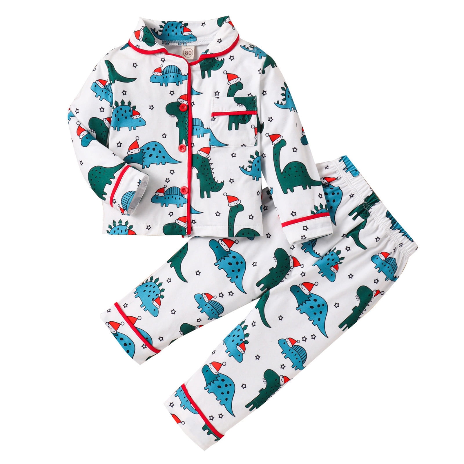 WEAIXIMIUNG Toddler Boys Long Sleeve Cartoon Dinosaur Prints Tops Pants