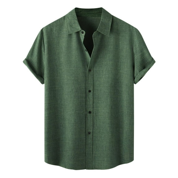 WEAIXIMIUNG V Neck T Shirts Men Black 3Xl Mens Summer Casual Loose Beach Short Sleeved Shirt Shirt Shirts for Men Fashion Button Down
