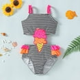 thumbnail image 1 of WEAIXIMIUNG Valentine's Day Toddler Kids Swimsuit Baby Girls Ice Creams Print Swimsuit With Trim Backless Swimsuit 5T, 1 of 4