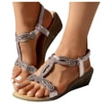 thumbnail image 1 of WEAIXIMIUNG Wedge Slide Sandals Platform Sandals Wedge Sandals For Women Comfortable Dressy Shoes Trendy Sandals Women Dressy Summer Flat Wide Feet Gray 42, 1 of 5