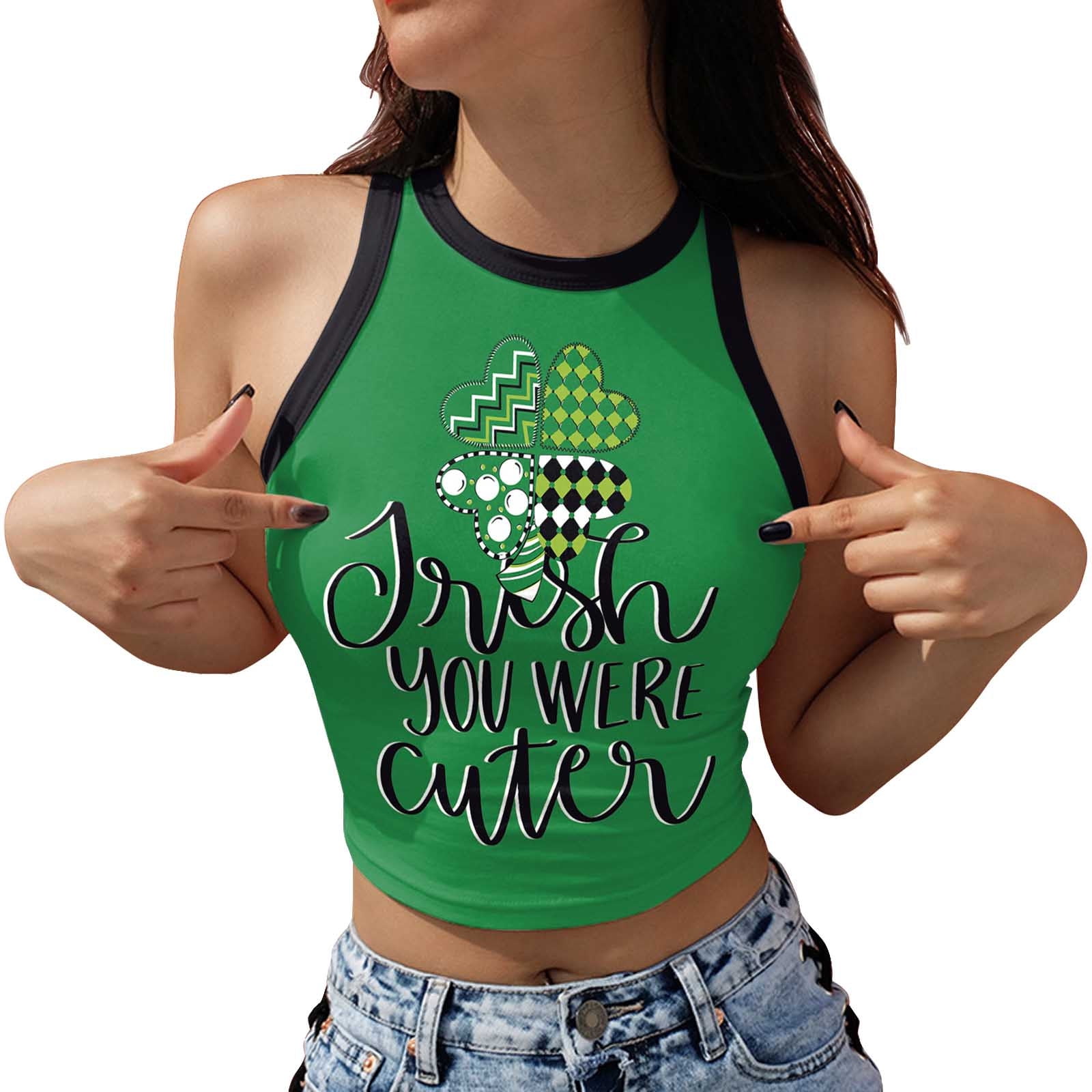 WEAIXIMIUNG Women Tankini with Shorts Women's Summer Irish St. Day Clothing Vest for Women