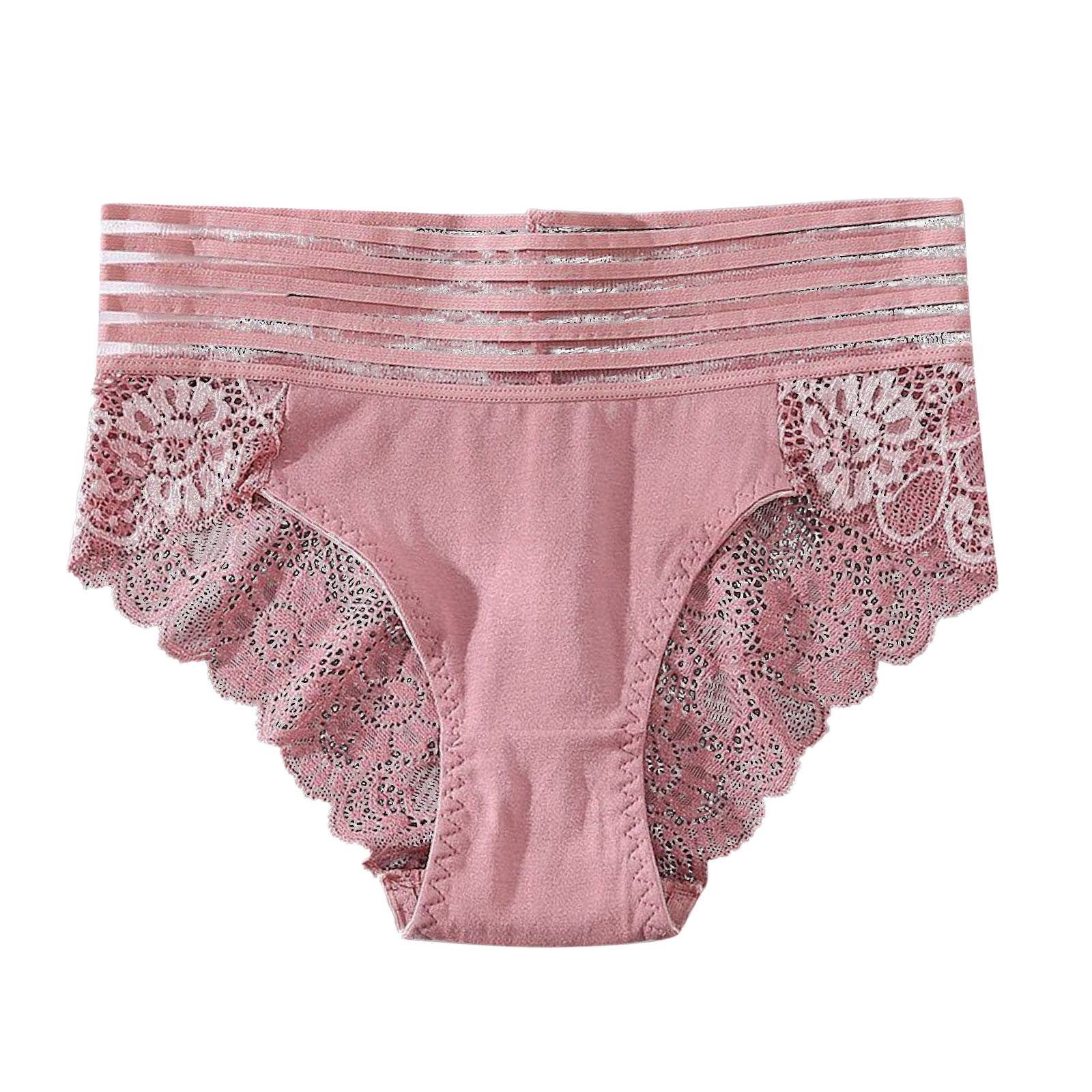 WEAIXIMIUNG Women's Lace Hollow Underwear Back Waist Lace Mid High