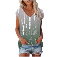 thumbnail image 1 of WEAIXIMIUNG Womens Summer Tops Women Short Sleeve Tunic Tops Basic Loose T Shirts Gradient Printing Batwing Sleeve Suitable Tee, 1 of 5