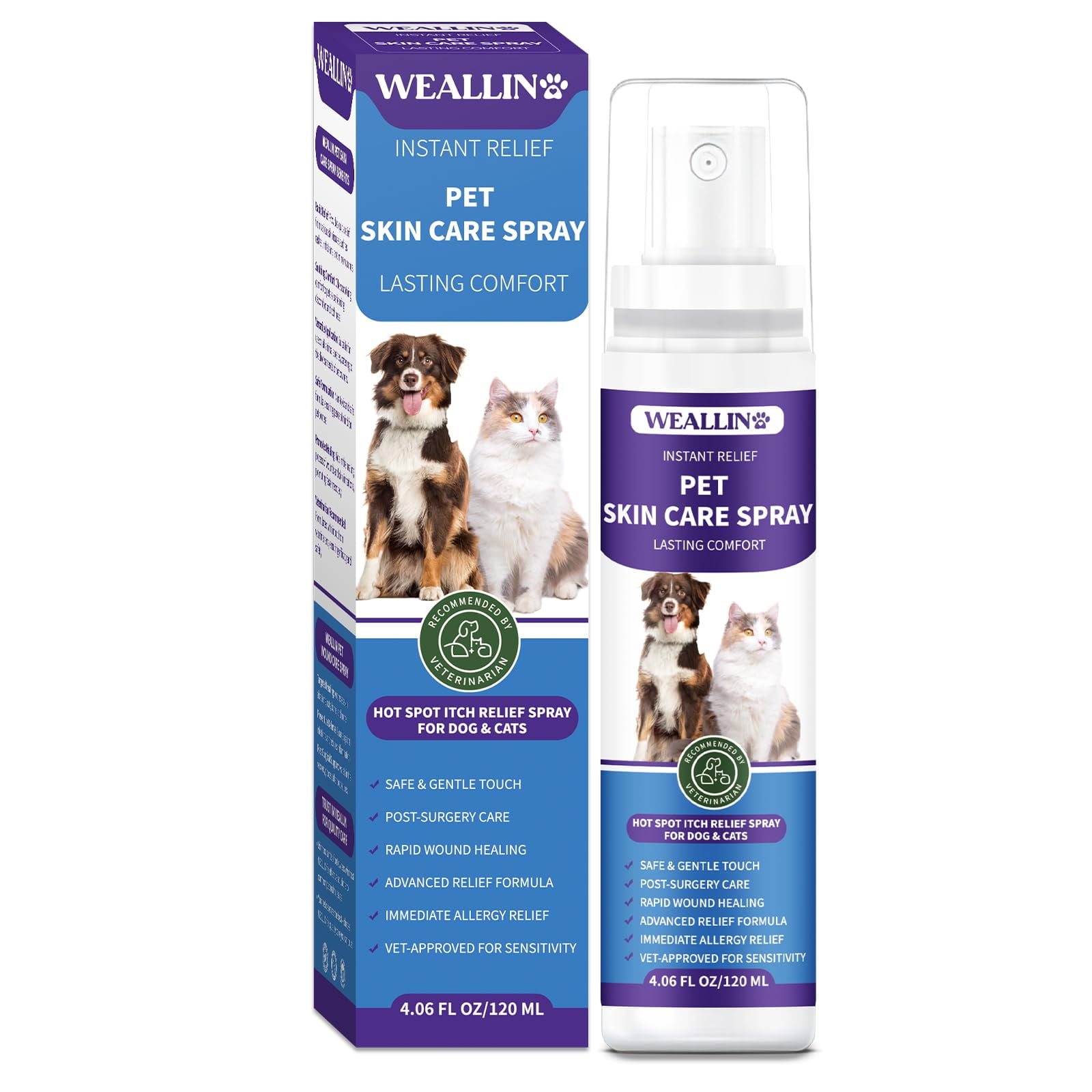 WEALLIN Hot Spot Itch Relief Spray for Dogs & Cats, Hot Spot Treatment