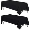 thumbnail image 1 of WEALUXE Set of 2 Black Rectangle Tablecloth for Tables 8ft-60x126 Inch Black Table Cloths for 8 Foot Rectangular Tables, 200 GSM Poly Tabletop Covers Washable Fabric Stain, Wrinkle Resistant, 2 Pack, 1 of 8