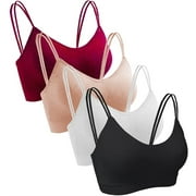 WEANT 4Pack Wireless Bras with Support and Lift, Women's Fit T-shirt Bra, Lightly-lined Underwire Bra, Sports Bras for Women (4Pack:Multicolor Gz, X-Large)