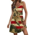 thumbnail image 1 of WEANT 4th of July Patriotic Dresses Generic Usa Flag Sundress Flag Army Green L, 1 of 9