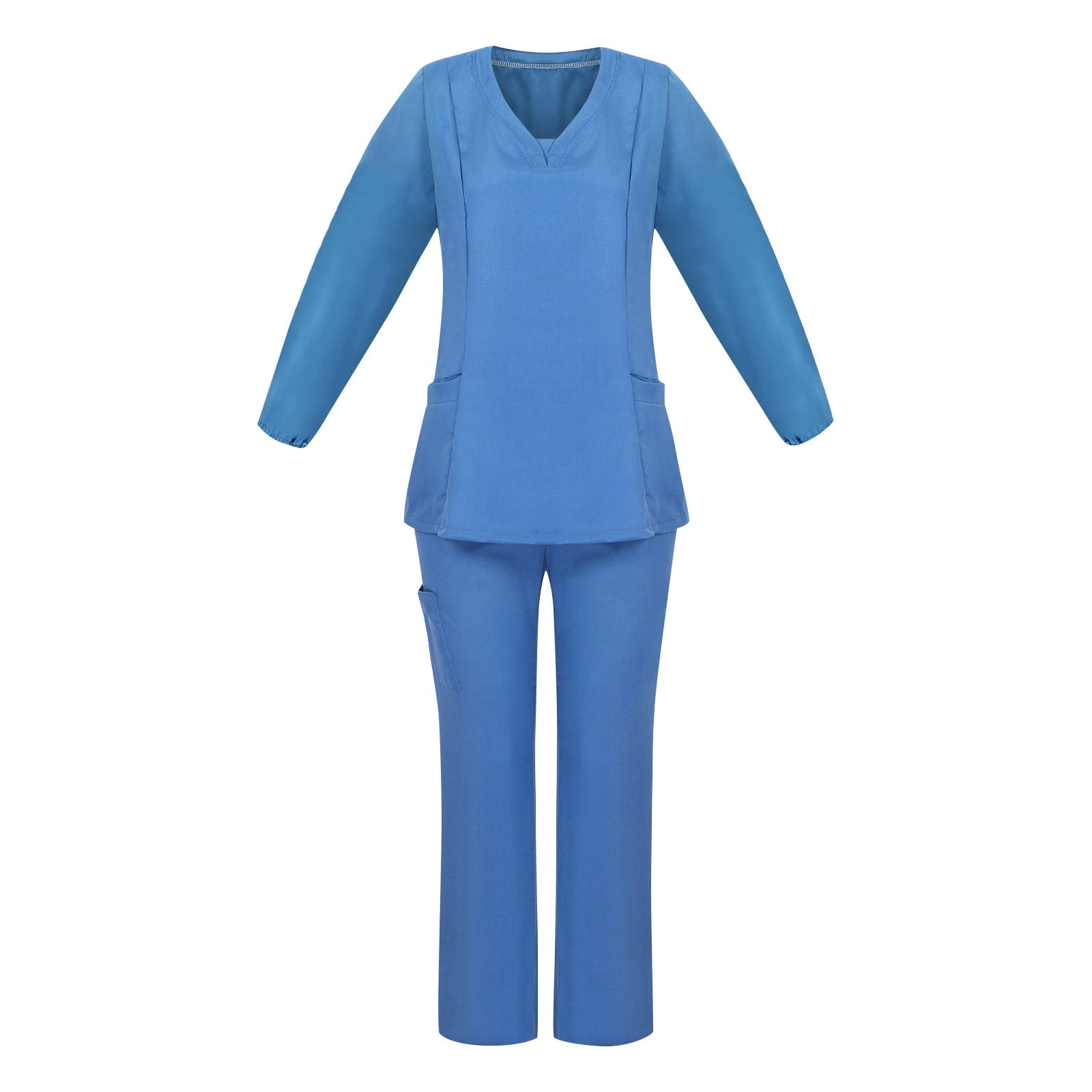 WEANT Nursing Uniforms Scrubs Sets for Women Blue Medical Scrubs for Women Sets 2 Pieces V Neck