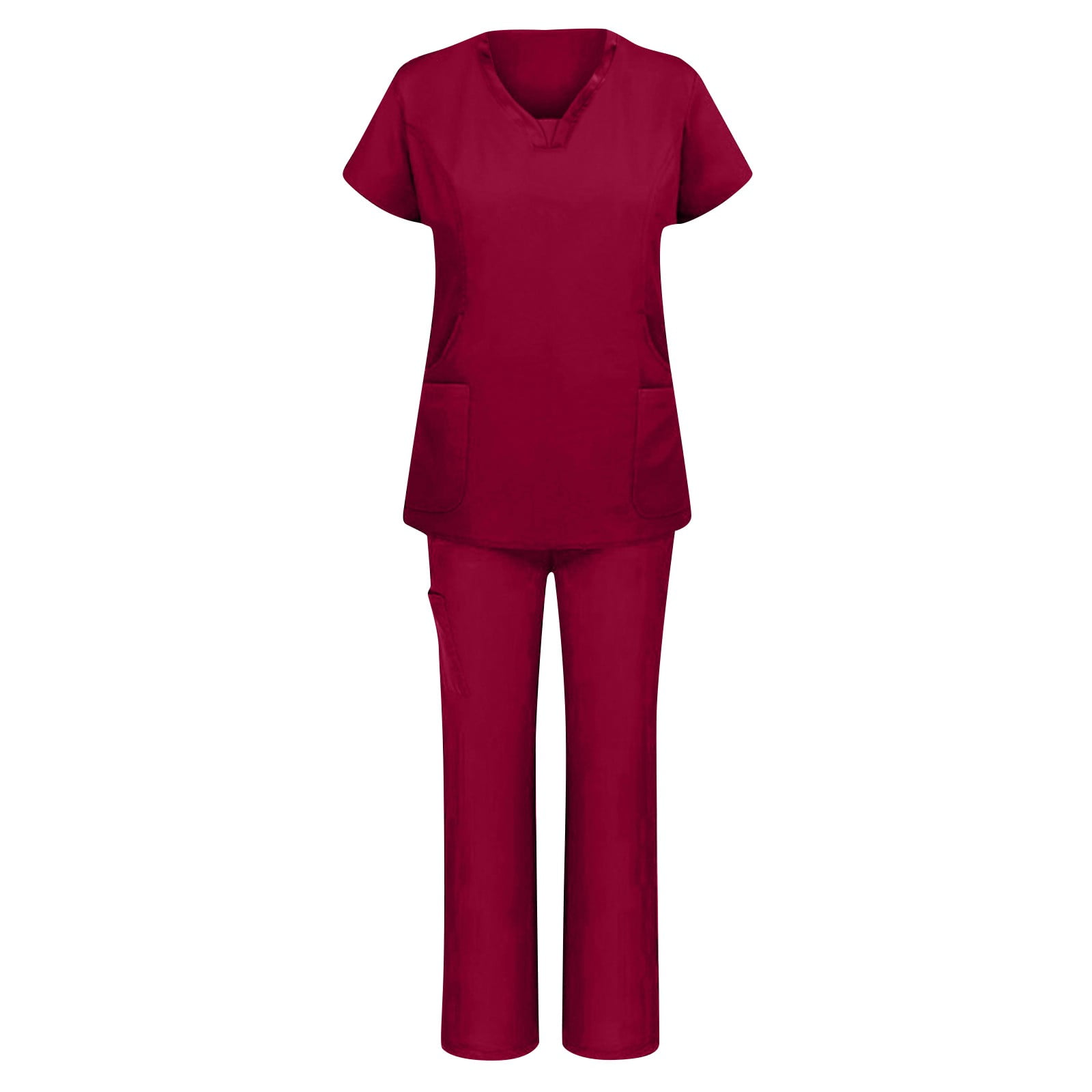 WEANT Nursing Uniforms Scrubs Sets for Women Red Medical Scrubs 2
