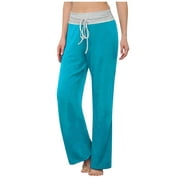 WEANT Promising Young Woman, Wide Leg Dress Pants Women's High Waisted Business Casual Trousers (Sky Blue, Small)
