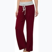 WEANT Promising Young Woman, Women's Pants, Jersey Pants, Lightweight, Comfortable Lounge Pants for Women (Wine, Large)