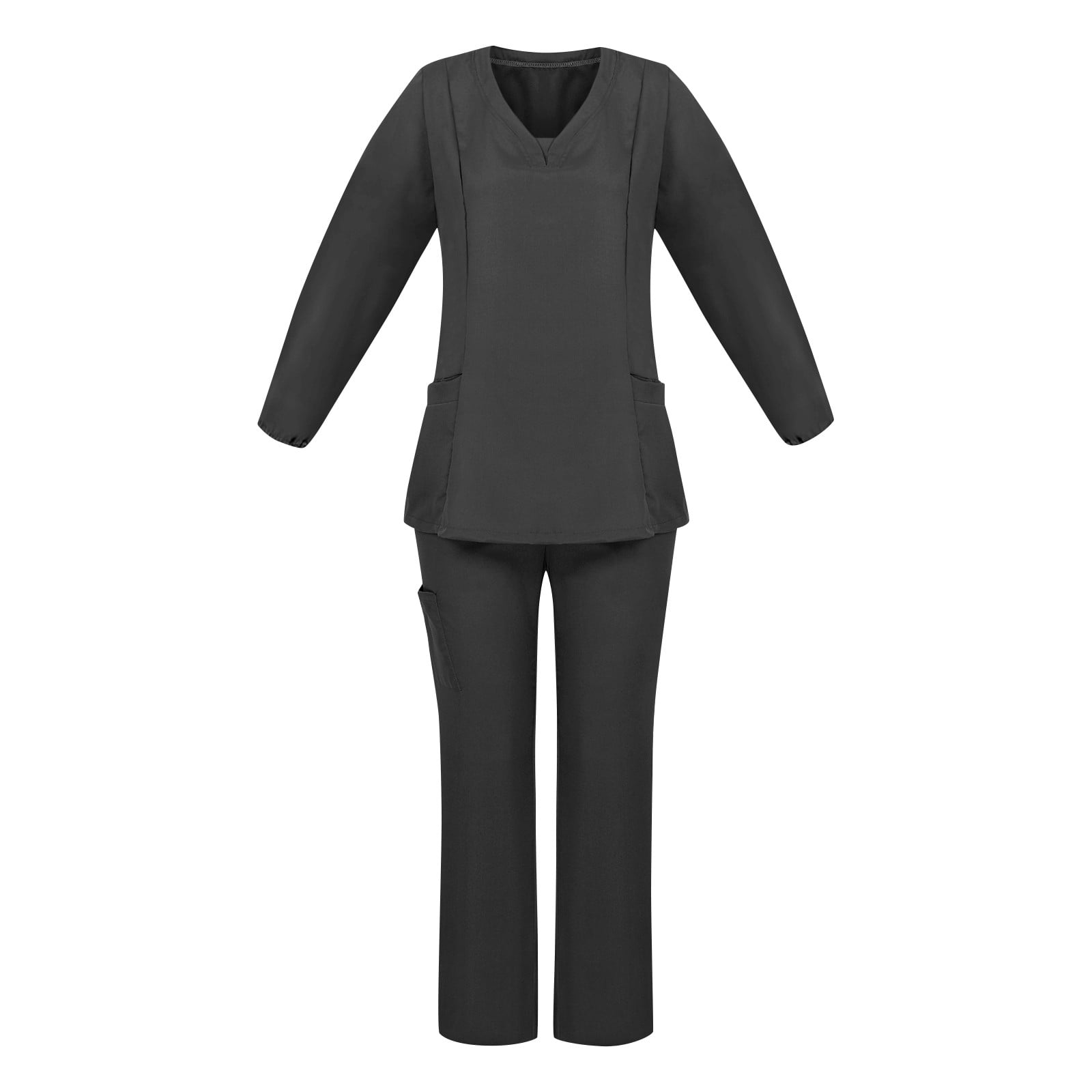 WEANT Scrubs Medical Scrub Set Medical Scrubs for Women Sets Women Solid Color Long Sleeve V