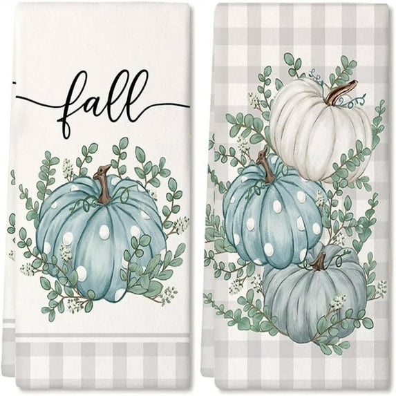 WEANT Small Halloween Decorations Halloween Kitchen Decor 2Pcs Fall Kitchen towels Fall Dish towels Microfibre Flour Sack towels Autumn Dish towels Seasonal Hand towels Thanksgiving Decor Fall I