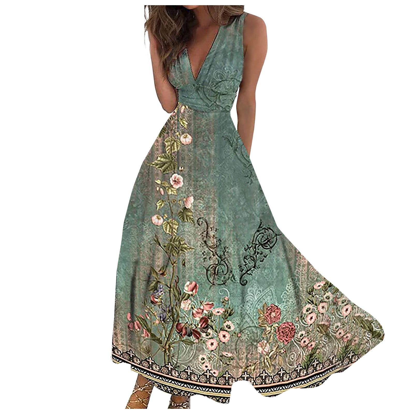 Chicos Dresses For Women Women's Long V-Neck Flower Print Summer Dress - Chic Beach & Wedding Guest Dress 2025 Beach Wedding Guest Dress Chicos Dresses For Women Women's Long V-Neck Flower Print Summer Dress - Chic Beach & Wedding Guest Dress 2025 Beach Wedding Guest Dress