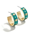 thumbnail image 1 of WEAR By Erin Andrews x BaubleBar Miami Dolphins Enamel Hoop Earrings, 1 of 1