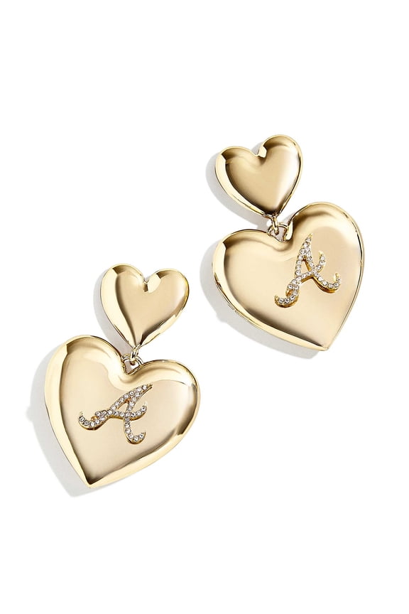 x Baublebar Atlanta Braves Heart Statement Drop Earrings