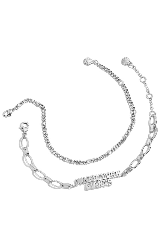 x Baublebar Silver New York Giants Linear Bracelet Set