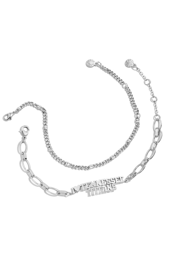 x Baublebar Silver Tennessee Titans Linear Bracelet Set