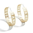 thumbnail image 1 of WEAR by Erin Andrews x Baublebar Texas Rangers Large Cutout Hoop Earrings, 1 of 1
