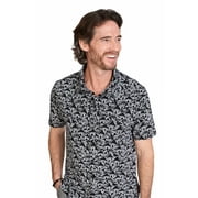 WEARFIRST Shrooms Men's Short Sleeve Button Up Moisture-Wicking 4-Way Stretch Shirt, Tap Shoe Caps, Size M