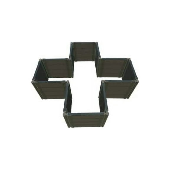 WEATHERED 2" TOOL FREE: 2 x 2 x 22' GARDEN RAISED BED (KIT CROSS)