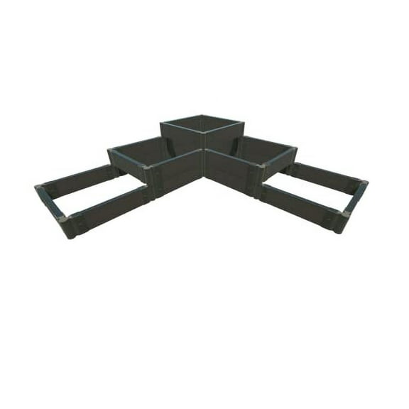 WEATHERED 2" TOOL FREE: GARDEN RAISED BED (L-SHAPED 3-TIERS) - YOSEMITE FALLS