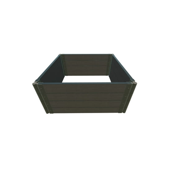WEATHERED WOOD 2" 4'x4'x22" raised garden bed