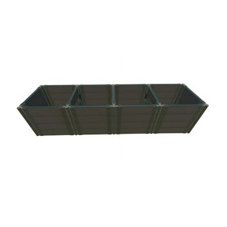 WEATHERED WOOD 2" TOOL FREE (2ft): 2 X 8 X 22' GARDEN RAISED BED
