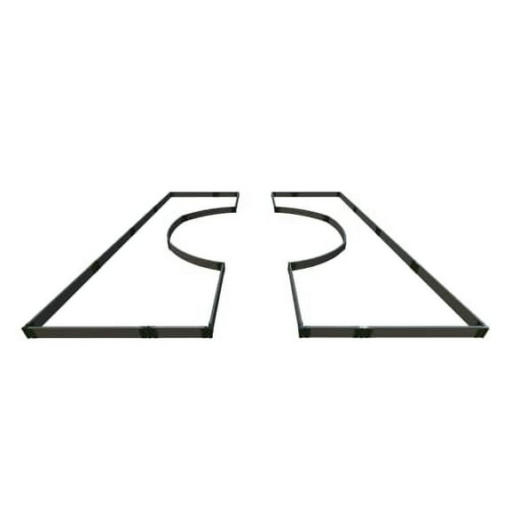 WEATHERED WOOD 'WALK-THROUGH CENTER CIRCLE' - 14' X 16' X 5.5" RAISED GARDEN BED - 1" PROFILE