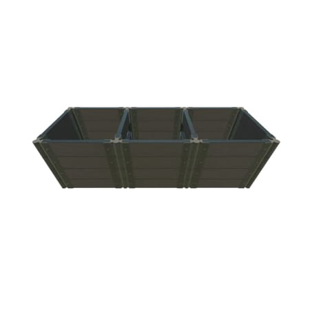 WEATHERED WOOD2" TOOL FREE (2ft): 2 X 6 X 22' GARDEN RAISED BED