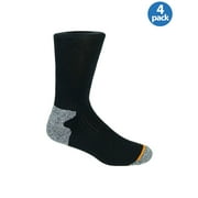 WEATHERPROOF Premium Wool Blend Crew Socks Black & Grey 4 Pairs Size 10-13