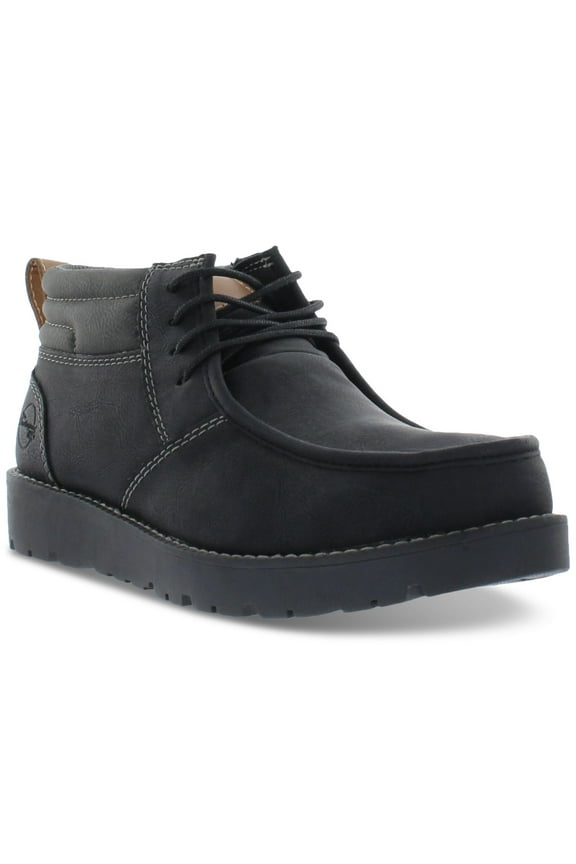 Mens Black Comfort Round Toe Lace-Up Chukka Boots 8 M