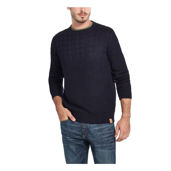 WEATHERPROOF VINTAGE Mens Black Long Sleeve Crew Neck Classic Fit Non Iron Pullover Sweater L