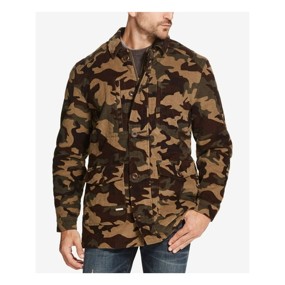 WEATHERPROOF VINTAGE Mens Brown Collared Jacket L